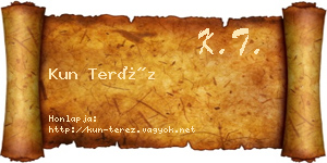Kun Teréz névjegykártya